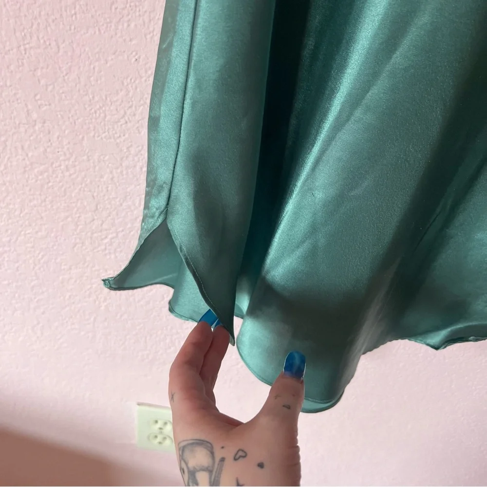 Vintage 90s sexy green lingerie nightgown slip dress - Picture 6 of 12